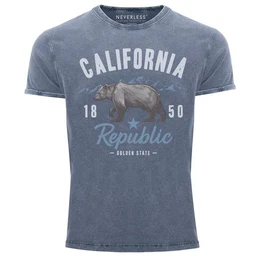 Print-Shirt Herren Vintage Shirt California Sommer Summer Golden State USA Br mit Print