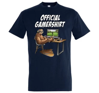 Youth Designz T-Shirt Herren Official Gamershirt Braun/Dunkelblau/Beige Youth Designz T-Shirt Herren Official Gamershirt Braun/Dunkelblau/Beige