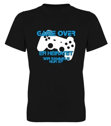 T-Shirt Herren T-Shirt - Game over Er heiratet wir sammeln nur XP JGA-Shirt, Poltershirt, Begleiter-Shirt, mit Frontprint