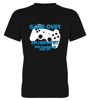 G-graphics T-Shirt Herren T-Shirt - Game over Er heiratet wir sammeln nur XP JGA-Shirt