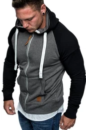 Kapuzenpullover EL CAJON Sweatjacke Herren Basic Kontrast Sweatjacke Pullover Hoodie Kapuzenpullover