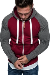 Amaci&Sons Zipper Kapuzenpullover Sweatjacke Pullover Hoodie Sweatshirt EL CAJON (1-04030) Dunkelrot/Bordeaux