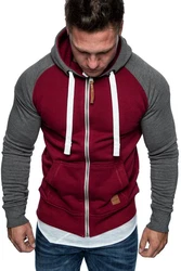 Amaci&Sons Zipper Kapuzenpullover Sweatjacke Pullover Hoodie Sweatshirt EL CAJON (1-04030) Dunkelrot/Bordeaux