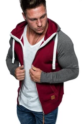 Amaci&Sons Zipper Kapuzenpullover Sweatjacke Pullover Hoodie Sweatshirt EL CAJON (1-04030) Dunkelrot/Bordeaux
