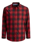 Jack & Jones Langarmhemd JJEGINGHAM Rot/Dunkelrot