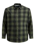 Jack & Jones Langarmhemd JJEGINGHAM Dunkelgrün/Grün