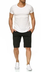 Egomaxx Chinoshorts Chino Capri Shorts Kurze Bermuda Sommer Hose Fredy & Roy (1-tlg) (2300) Schwarz (2300)