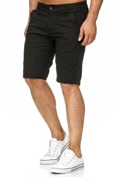 Egomaxx Chinoshorts Chino Capri Shorts Kurze Bermuda Sommer Hose Fredy & Roy (1-tlg) (2300) Schwarz (2300)
