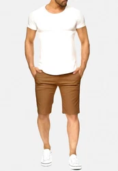 Egomaxx Chinoshorts Chino Capri Shorts Kurze Bermuda Sommer Hose Fredy & Roy (1-tlg) (2300) Braun (2300)