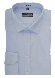 MARVELIS Businesshemd Body Fit Hellblau/Blau