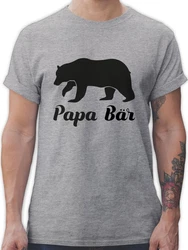 Shirtracer T-Shirt Papa Br Grau/Creme/Dunkelgrau/Silber