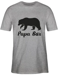 Shirtracer T-Shirt Papa Br Grau/Creme/Dunkelgrau/Silber