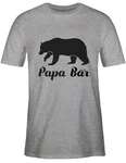 Shirtracer T-Shirt Papa Br Grau/Creme/Dunkelgrau/Silber