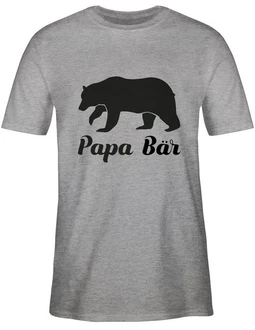Shirtracer T-Shirt Papa Br Grau/Creme/Dunkelgrau/Silber