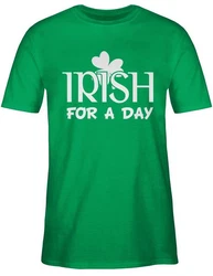 Shirtracer T-Shirt Irish For A Day St Patricks Day Grün/Blau