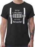 Shirtracer T-Shirt Meine Lederhose ist in der Wäsche Rauten Mode für Oktoberfest Herren Schwarz/Weiß/Beige/Grün/Braun/Dunkelblau/Lila