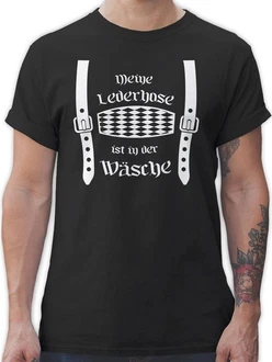 Shirtracer T-Shirt Meine Lederhose ist in der Wäsche Rauten Mode für Oktoberfest Herren Schwarz/Weiß/Beige/Grün/Braun/Dunkelblau/Lila Shirtracer T-Shirt Meine Lederhose ist in der Wäsche Rauten Mode für Oktoberfest Herren Schwarz/Weiß/Beige/Grün/Braun/Dunkelblau/Lila