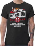 Shirtracer T-Shirt Update Version Dreiigster Geburtstag Dunkelrot/Rot/Dunkelgrau/Schwarz