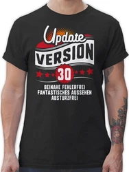 Shirtracer T-Shirt Update Version Dreiigster Geburtstag Dunkelrot/Rot/Dunkelgrau/Schwarz