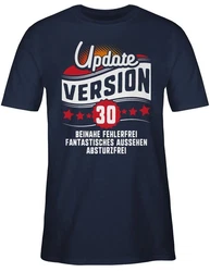 Shirtracer T-Shirt Update Version Dreiigster Geburtstag Hellblau/Blau/Dunkelblau