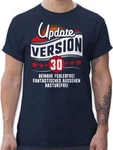 Shirtracer T-Shirt Update Version Dreiigster Geburtstag Hellblau/Blau/Dunkelblau