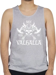 Shirtracer Tanktop See you in Valhalla Wikinger & Walhalla Grün/Blau/Creme/Rot/Hellgrau/Grau/Dunkelgrau