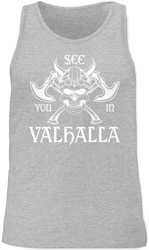 Shirtracer Tanktop See you in Valhalla Wikinger & Walhalla Grün/Blau/Creme/Rot/Hellgrau/Grau/Dunkelgrau