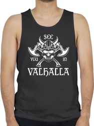 Shirtracer Tanktop See you in Valhalla Wikinger & Walhalla Grün/Creme/Blau