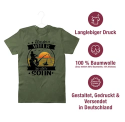Shirtracer T-Shirt Wie der Vater so der Sohn - Angeln - Angler Geschenke schwarz/orange