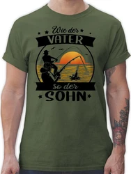 Shirtracer T-Shirt Wie der Vater so der Sohn - Angeln - Angler Geschenke schwarz/orange
