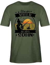 Shirtracer T-Shirt Wie der Vater so der Sohn - Angeln - Angler Geschenke schwarz/orange
