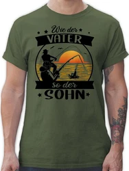 Shirtracer T-Shirt Wie der Vater so der Sohn - Angeln - Angler Geschenke schwarz/orange
