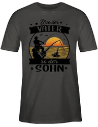 Shirtracer T-Shirt Wie der Vater so der Sohn - Angeln - Angler Geschenke schwarz/orange
