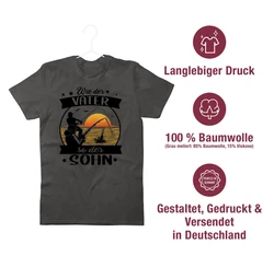 Shirtracer T-Shirt Wie der Vater so der Sohn - Angeln - Angler Geschenke schwarz/orange