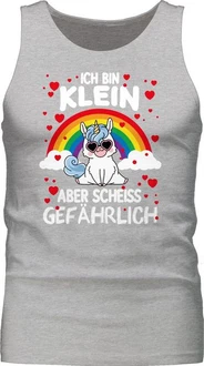 Shirtracer Tanktop Ich bin klein aber scheiss gefhrlich mit Einhorn Sprüche Statement Silber/Hellgrau/Blau/Grün Shirtracer Tanktop Ich bin klein aber scheiss gefhrlich mit Einhorn Sprüche Statement Silber/Hellgrau/Blau/Grün