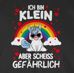 Shirtracer Tanktop Ich bin klein aber scheiss gefhrlich mit Einhorn Sprüche Statement Grün/Blau/Schwarz/Weiß