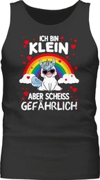 Tanktop Ich bin klein aber scheiss gefhrlich mit Einhorn Sprche Statement