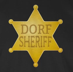 Shirtracer T-Shirt Dorf Sheriff Karneval & Fasching Braun/Beige/Rot/Schwarz