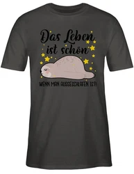 Shirtracer T-Shirt Das Leben ist schön, wenn man ausgeschlafen ist! - Sprüche Statement mit Spruch schwarz