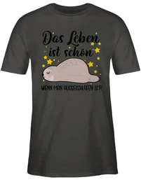 T-Shirt Das Leben ist schn, wenn man ausgeschlafen ist! - schwarz Sprche Statement mit Spruch