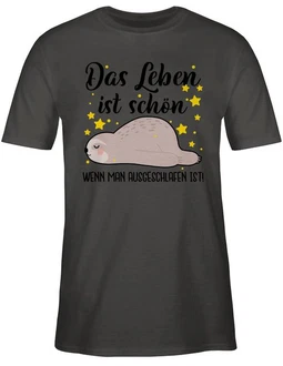 Shirtracer T-Shirt Das Leben ist schön, wenn man ausgeschlafen ist! - Sprüche Statement mit Spruch schwarz