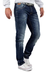 Cipo & Baxx 5-Pocket Jeans Hose BA-CD186A Dunkelblau/Blau