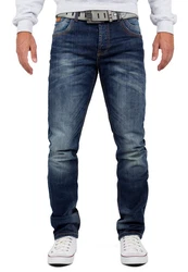 Cipo & Baxx 5-Pocket Jeans Hose BA-CD186A Dunkelblau/Blau