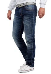 Cipo & Baxx 5-Pocket Jeans Hose BA-CD186A Dunkelblau/Blau
