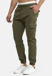 Indicode Cargohose Levy Khaki/Dunkelgrün