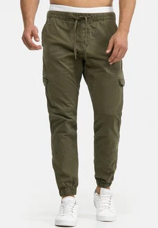 Indicode Cargohose Levy Khaki/Dunkelgrün