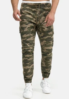 Indicode Cargohose Levy Dunkelgrün