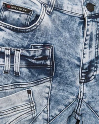 Cipo & Baxx Slim-fit-Jeans Herren Jeans Hose mit Details Blau/Hellblau