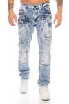 Cipo & Baxx Slim-fit-Jeans Herren Jeans Hose mit Details Blau/Hellblau
