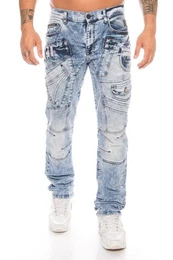 Slim-fit-Jeans Herren Jeans Hose mit vielen Details Jeanshose mit ausgefallener Waschung und sytlischer Taschenarretierung